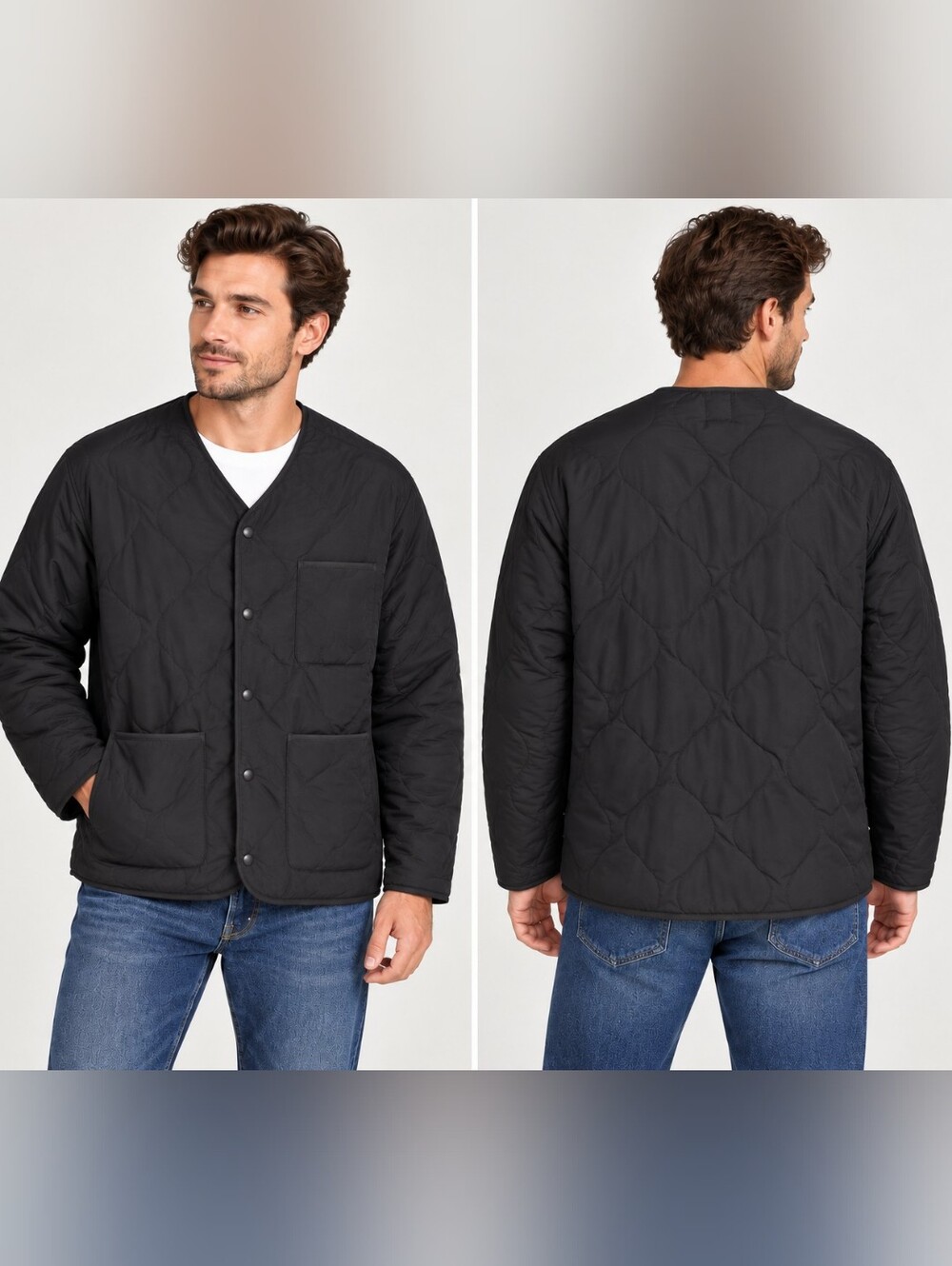 Original Use Men XXL Black Quilted Liner Jacket Workwear Utility Snap Front Puff